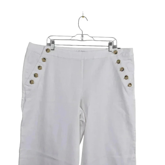 NWT Lane Bryant Flare Wide Leg Sailor Pants High Waist White Size 20 - Picture 4 of 12